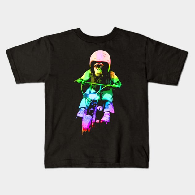 MOTO CHIMP! Kids T-Shirt by robotface